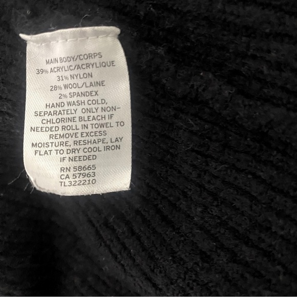 Leith Women Size Small Black Oversized Open Front Cardigan Sweater Small Rip Bk - Picture 6 of 8